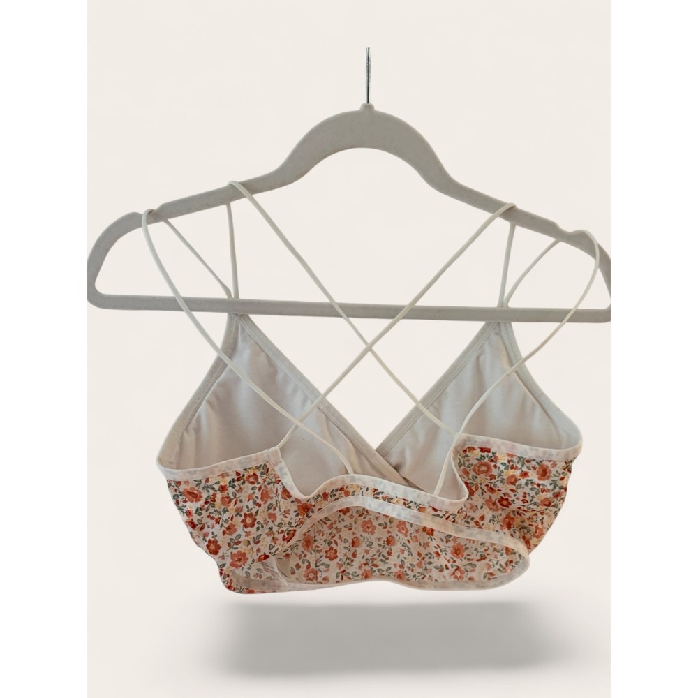 "Peach Petal Crush" Gilly Hicks Floral Mesh Bralette Coquette Aesthetic Large - Picture 5 of 7
